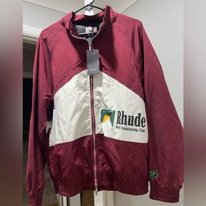 RHUDE BURGUNDY WINDBREAKER